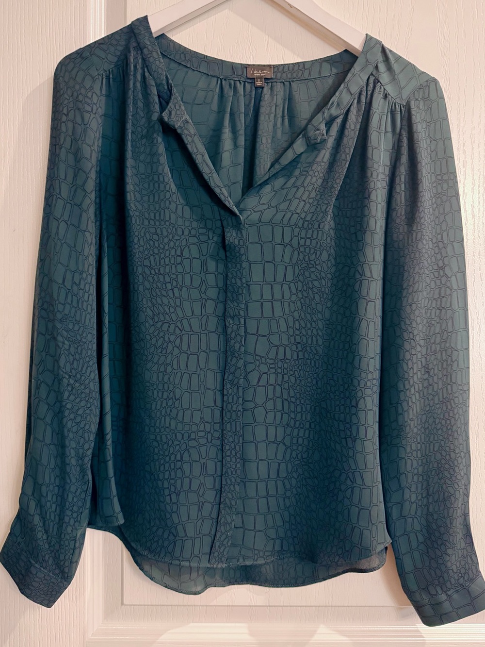 Babaton Teal Blue Silk Blouse, NWOT